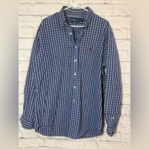Ralph Lauren Blue Checkered Men's Shirt, 16 1/2 L